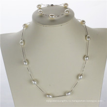 Snh White 925silver Women Pearl Set, натуральные ювелирные изделия оптом